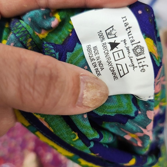 NWOT Natural Life Floral Maxi Skirt Small Blue Pink Yellow Boho Bohemian Tiered - Picture 8 of 8